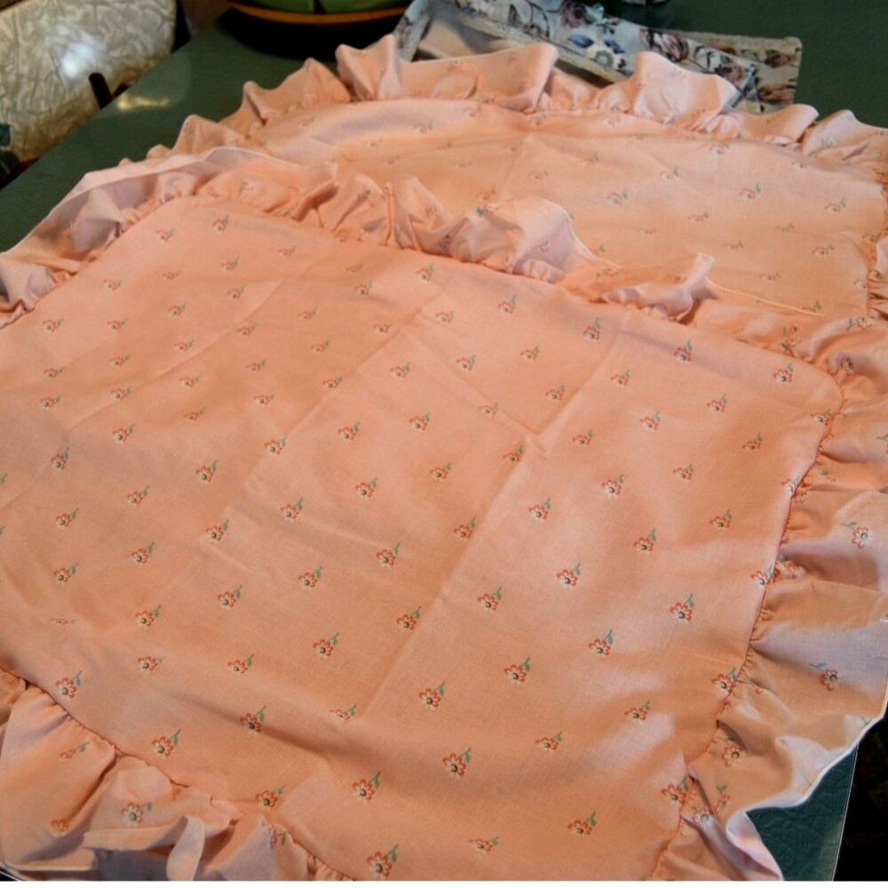 Vintage Peter Rabbit Ruffled Pillow Shams Cannon USA Cottagecore Pink Pair